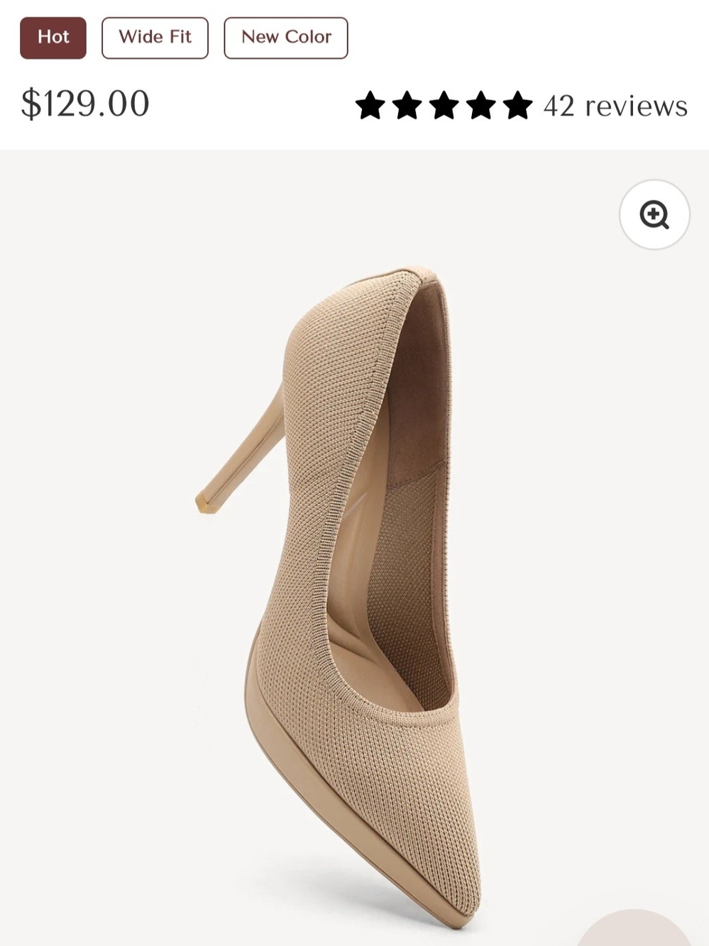 Cosy Island NIB StyleFlex Pointed Toe  Platform Pump — Nude (Apricot) Size 7.5